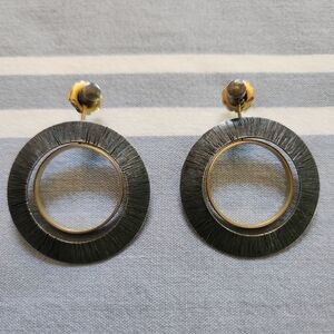 18k Gold, Marika Desert Gold, Wonderful Textured 18k & SS Convertable Earrings
